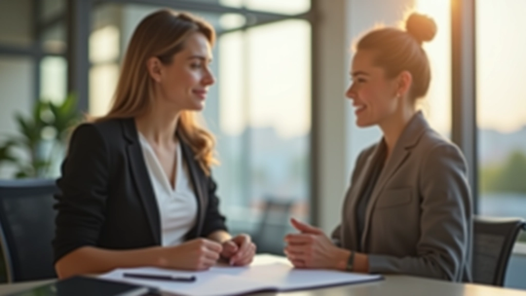 Une femme professionnelle pratiquant un discours devant un miroir dans un bureau moderne